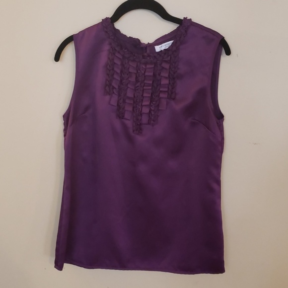 Purple Liz Claiborne Satin Shell - Picture 1 of 4